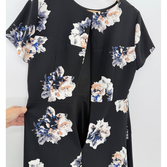 Vince Camuto Women's Black Floral Fit & Flare Dress Sz 10 Feminine Event Preppy - Picture 5 of 12